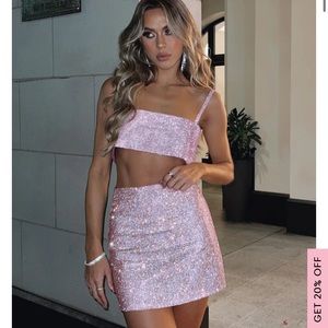 WHITE FOX BOUTIQUE One Last Time Mini Skirt Light Pink XS/S